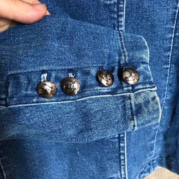 Harley-Davidson Y2K Double-Breasted Denim Jean Jacket Medium - Picture 8 of 11